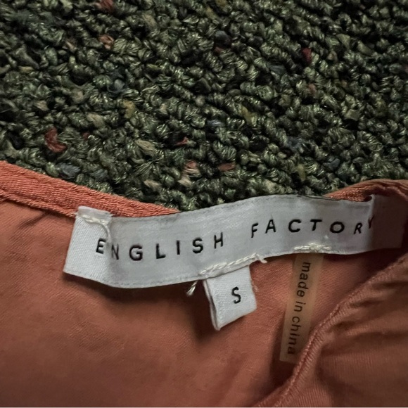 ENGLISH FACTORY Mauve Pink Ruffle Sleeve Flutter Mini A-Line High-Waist Dress S - Picture 11 of 16